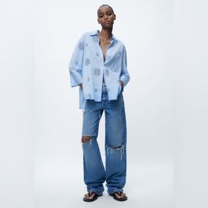 OPENWORK EMBROIDERY SHIRT